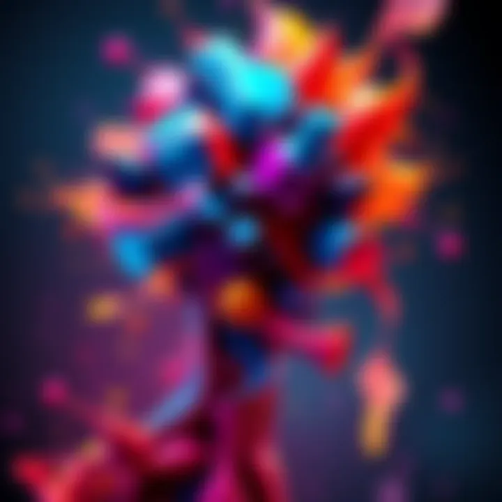 A colorful digital art piece created using IbisPaint X, showcasing vibrant shapes and textures.