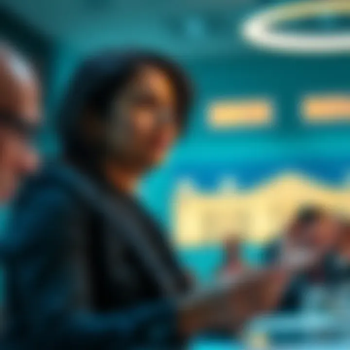 Asha Sharma, CEO of Xbox, giving advice at a meeting with Federal Reserve officials about job market strategies amid layoffs in tech.