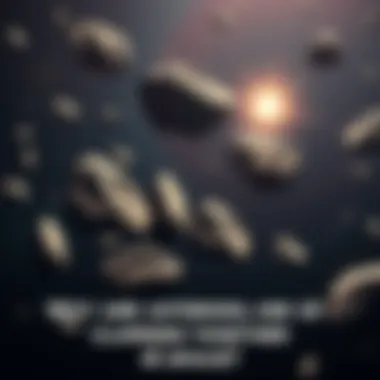 A group of asteroids clustered together in space, highlighting the unusual formation in an asteroid field.