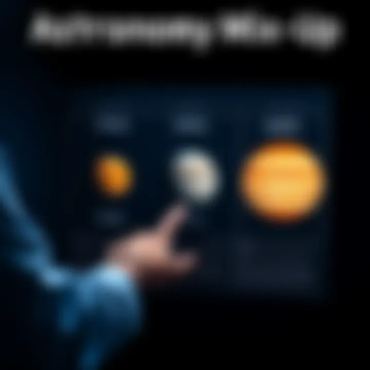 A person points at a diagram of planets with Uranus and Jupiter labeled incorrectly, sparking a conversation about astronomy mistakes.
