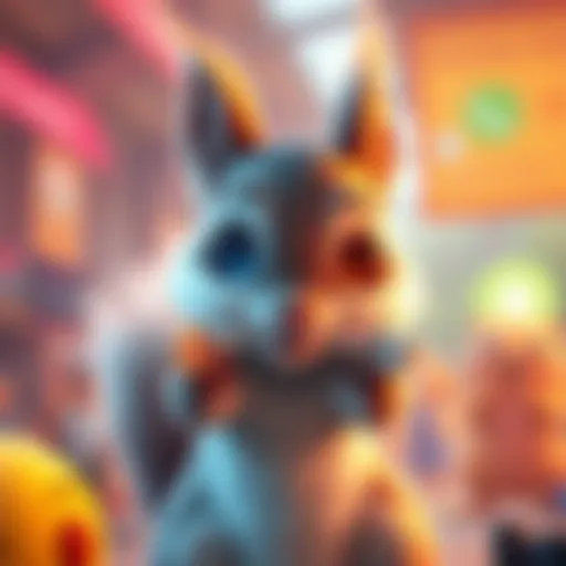 A whimsical Attention Squirrel Monster with soft, color-changing fur and large ears, playfully distracting players in a game setting.