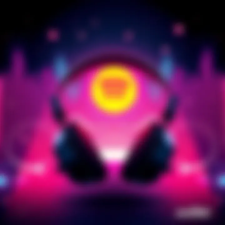 An illustration of Audible's new subscription plan featuring audio elements like headphones and sound waves, symbolizing affordable audio streaming.