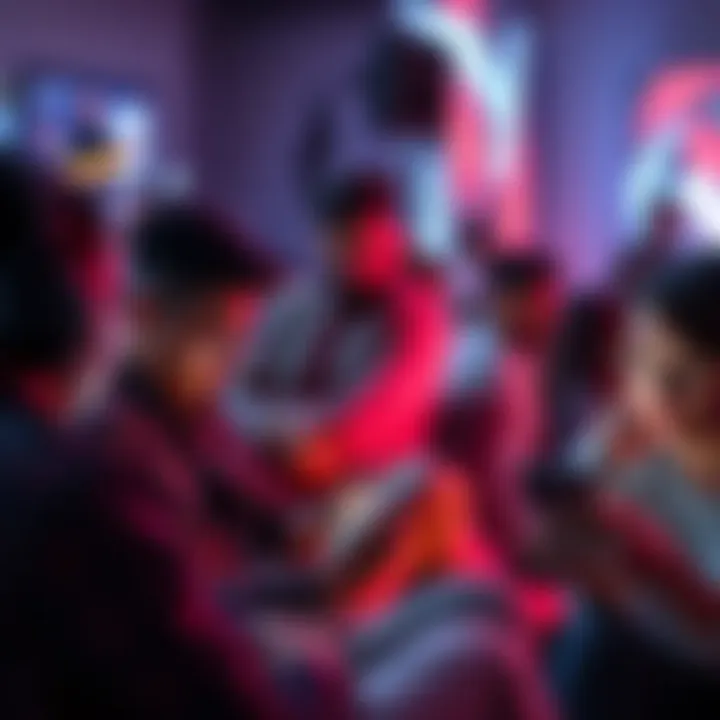 A diverse group of people interacting with digital content on their devices, illustrating targeted audience segments and engagement strategies.
