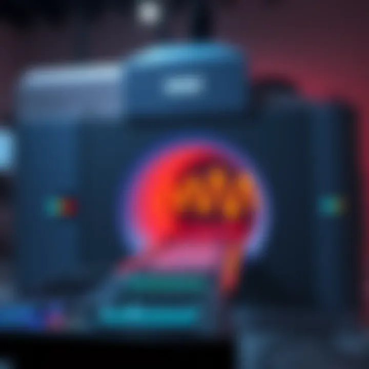 A visualization of an audioreactive MRI machine displaying colorful wave patterns while a MIDI controller is in use. This highlights real-time audio interaction with MRI technology.