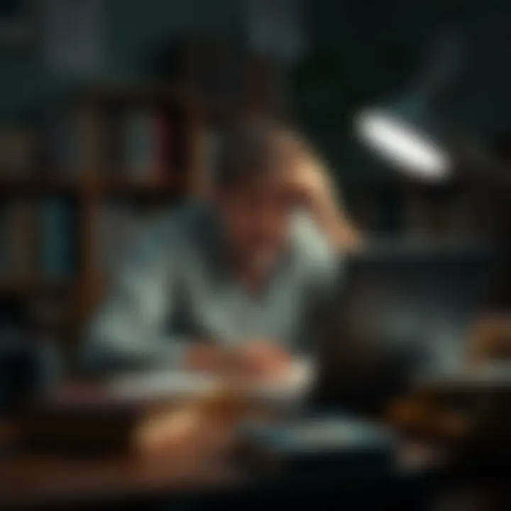 Author At Desk with Laptop An author looking frustrated while sitting at a desk with a laptop and books around them, reflecting on their writing process and the impact of AI advice.