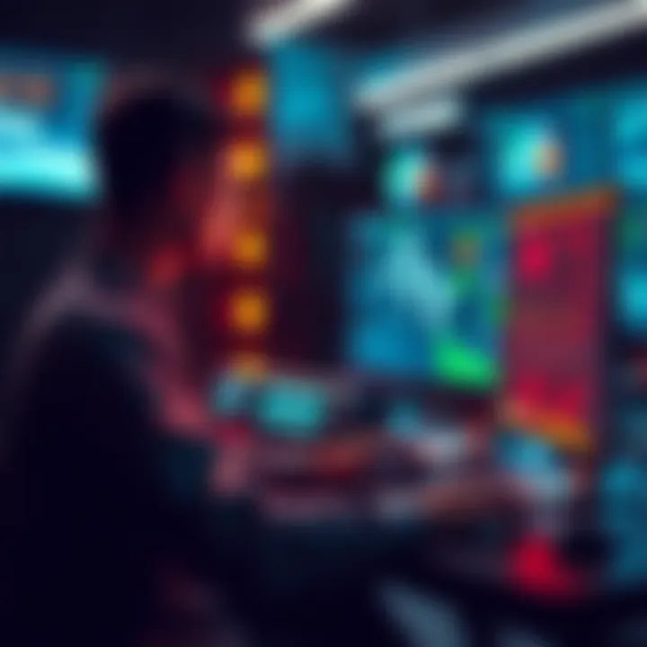 A person using a computer to automate the translation of audio files in multiple languages