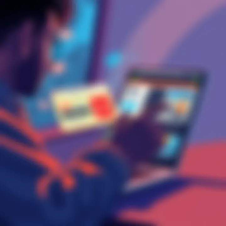 Illustration of a person receiving automated emails on a laptop, showcasing personalized news, job listings, and productivity tips