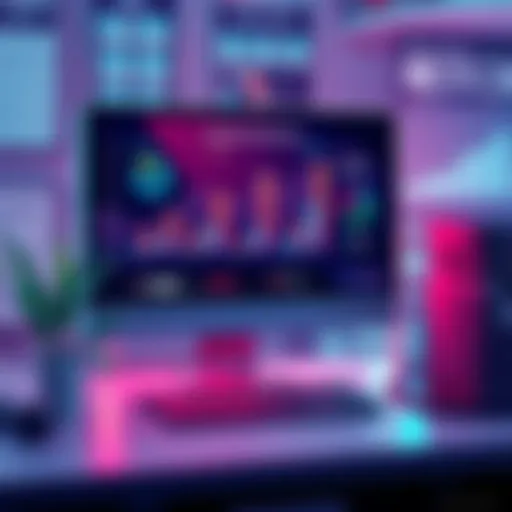 An illustration showing a computer screen displaying automated transaction workflows, with charts and graphs symbolizing efficiency and time savings.