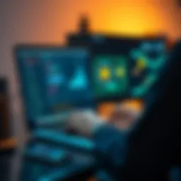 A person working on a laptop with automation tools on the screen, showing efficiency and speed in process.