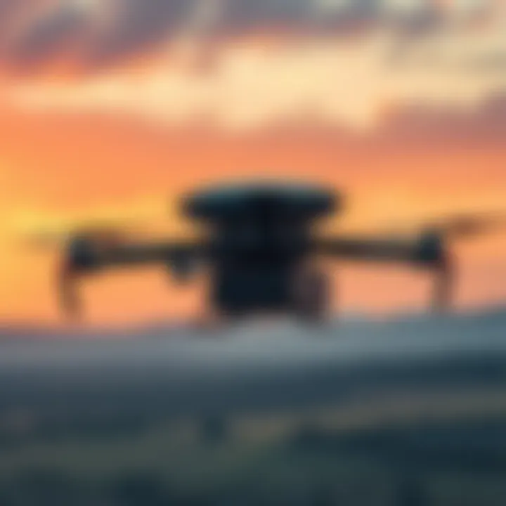 An autonomous cargo drone carrying a 500-pound payload flying over a landscape