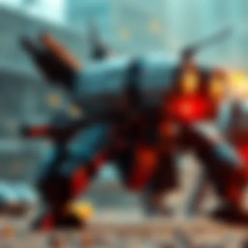 A futuristic military robot equipped with advanced weaponry in a combat setting, showcasing the rise of autonomous warfare.