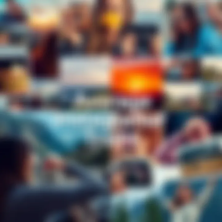 A collage showing various Instagrammers sharing photos of food, nature, and lifestyle activities, representing the diverse styles and trends of social media.