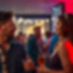 A man and a woman looking unsure while trying to make small talk at a social gathering.