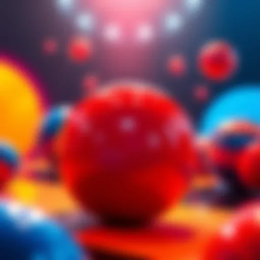 A visual representation of the Ball Illusion showing spheres that seem to move and change size based on surrounding shapes and colors.