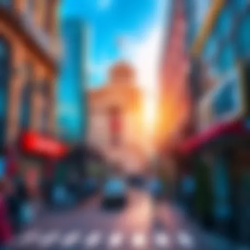 View of the Bank of Bank Bank headquarters with busy streets and people going in and out.