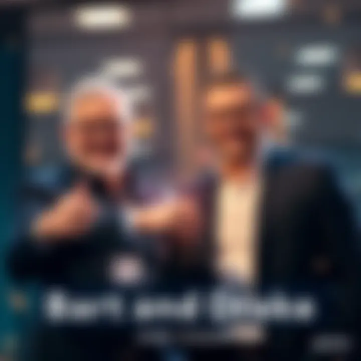 Business partners Bart and Drake celebrating a successful asset acquisition deal