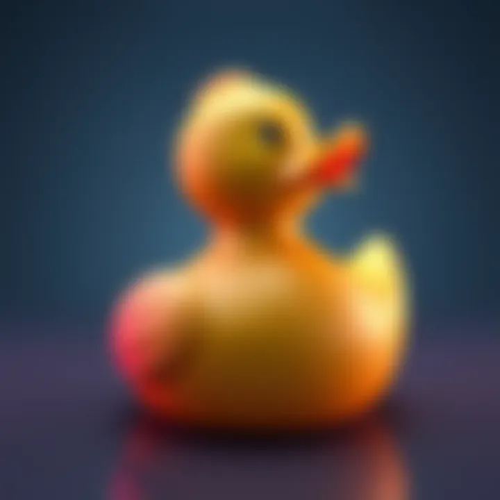 Bath duck model in Nomad A colorful bath duck model created in Nomad software, showcasing its unique design and detailing.