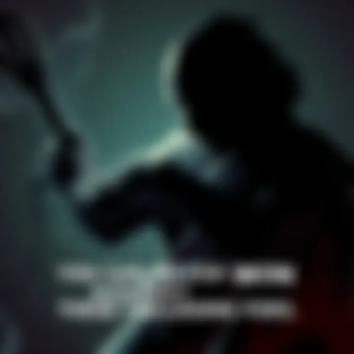 A person struggles against a shadowy figure representing a relentless opponent, showing determination in a challenging scenario.