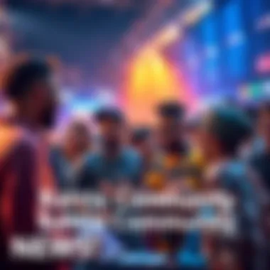 A group of diverse people discussing and strategizing for battles, showing enthusiasm and teamwork in an energetic setting.