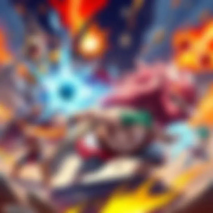 A colorful illustration featuring various powerful bosses from the game KARANEKO, showcasing their unique abilities and designs, set against an action-packed background.