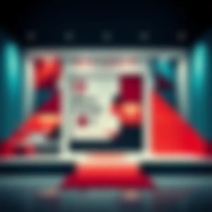 A stylish main menu featuring geometric shapes and bold colors in the Bauhaus art style, showcasing its modern and functional design.