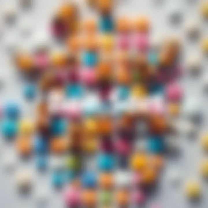 An illustration showcasing the Bee Sort concept with bees arranging different colored items in organized patterns, symbolizing efficiency and natural sorting methods.