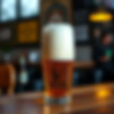 A glass of beer with a frothy head, placed on a wooden table, highlighting the environmental initiative behind brewing using captured carbon dioxide.