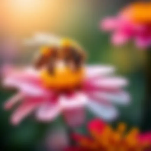 A bee collecting nectar from a bright flower, showcasing the important relationship between bees and plants in nature.