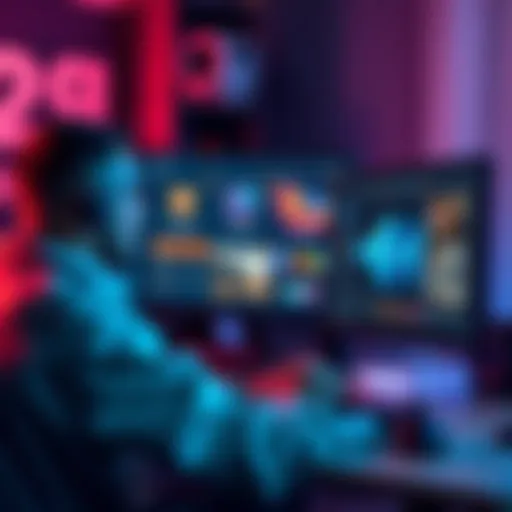 Beginner-friendly texturing tools A person using a computer to create textures for low-poly models with various software on the screen