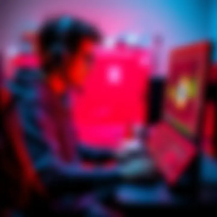 A person learning to create 3D models and animations using Blender software with a computer