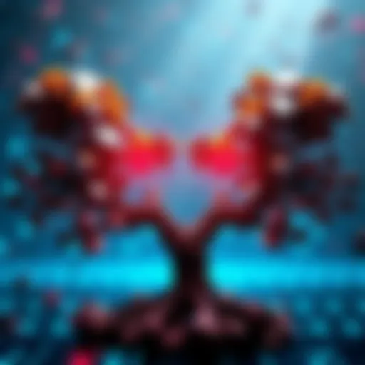 Illustration showing a comparison between Behavior Trees and State Trees in AI development, featuring simplified graphics of each structure