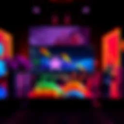 A screenshot of After Effects showing the new bento box tool in action, with colorful design elements being created