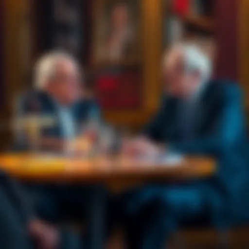 Bernie Sanders and Claude sitting at a table discussing political issues