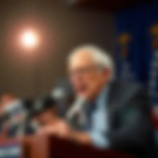 Senator Bernie Sanders discusses his new bill against flock surveillance cameras at a press conference, emphasizing privacy rights.