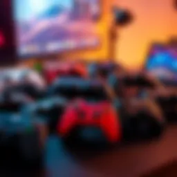 Best Gamepads for PC Array of different gamepads for PC gaming on a desk