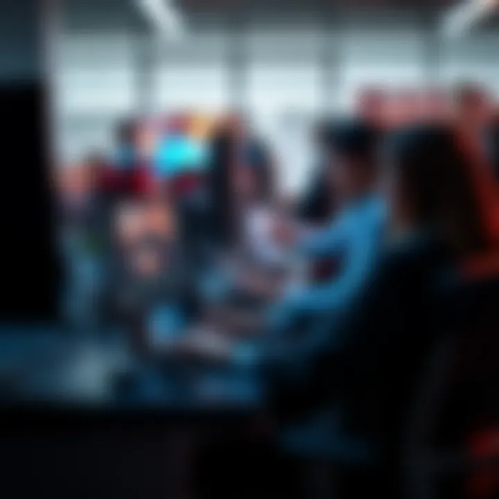 People using the latest image editing software on computers in an office setting