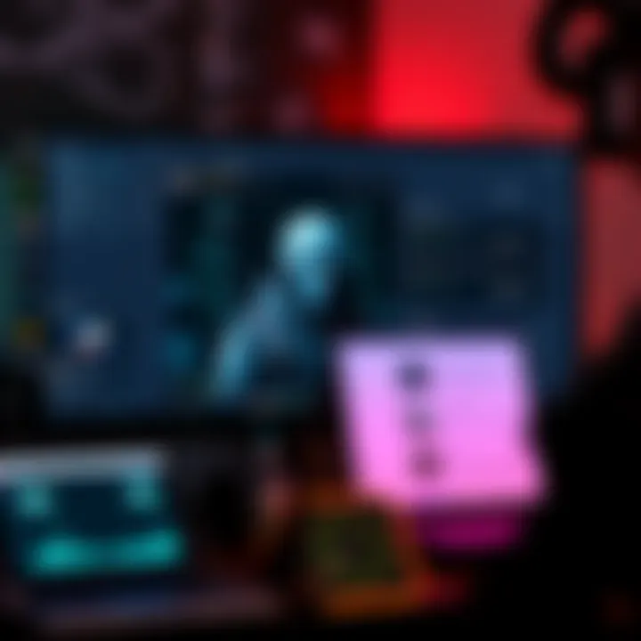 A screenshot showing a Bethesda game character speaking with AI-generated voiceover, surrounded by modding tools and community feedback on a computer screen.