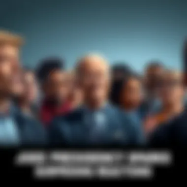 Group of diverse people sharing their thoughts about Joe Biden's presidency