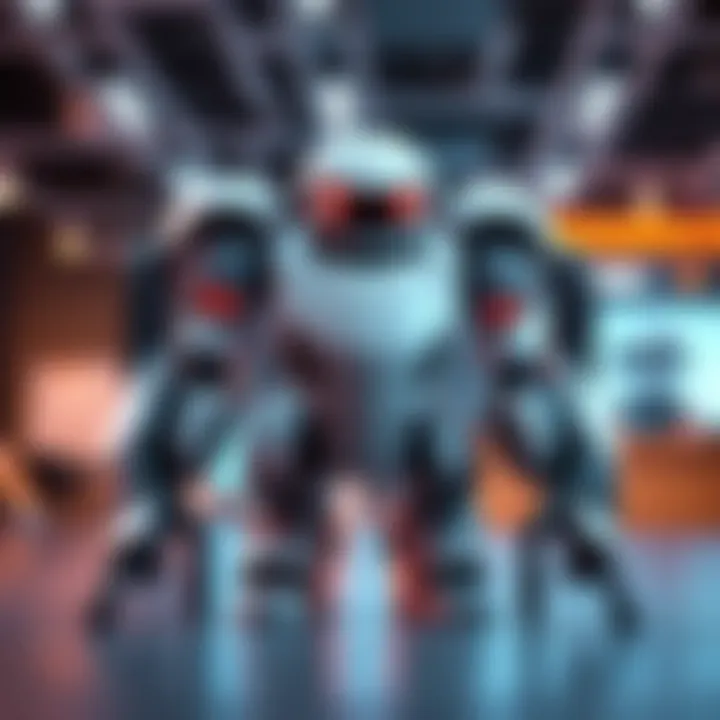 3D model of a robot character, known as the Big Bot, created in Blender software. It features a bulky design with robotic limbs and a friendly face, set in a digital environment.