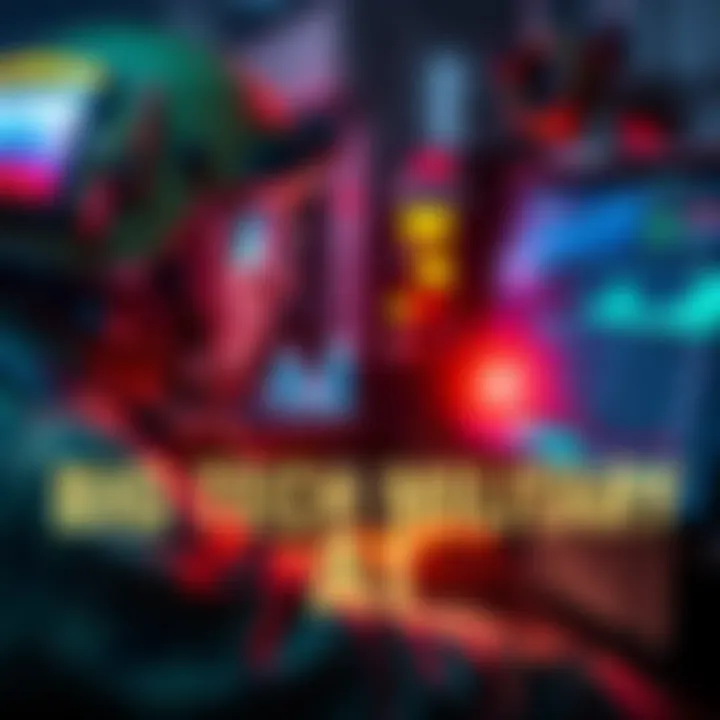 A soldier looks at a digital display while sitting next to high-tech equipment, showing military AI technologies and financial charts, symbolizing military spending