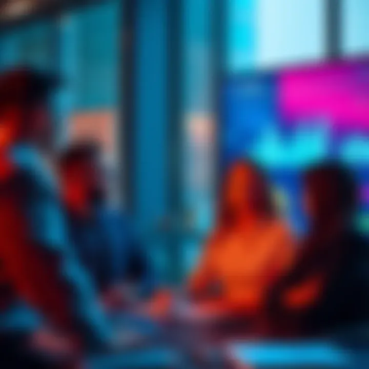 Billing process for agencies A team of agency professionals discussing billing strategies for Claude Enterprise with a digital screen showing cost tracking graphs