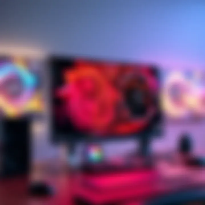 A unique GPU displaying vibrant and stunning graphics on a computer screen, showcasing its impressive capabilities with advanced AI tools.