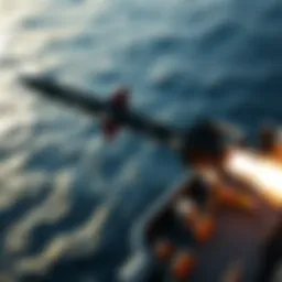 The Blackbeard Mach 5 hypersonic missile launching from a naval platform, showcasing its advanced design and capabilities.