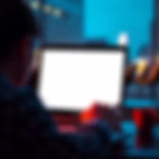 A person looking at a blank screen on a laptop, frustrated with no text appearing in the GPT interface during a query about parking.
