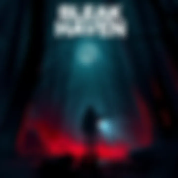 Cover illustration for Bleak Haven featuring a dark, eerie environment with a silhouette of a character holding a flashlight, showcasing horror elements.