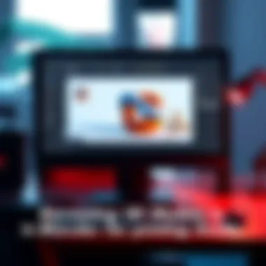 Blender 3D Model Creation A computer screen displaying a 3D model being designed in Blender software, with various tools and shapes visible.