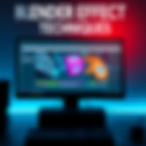 A computer screen showing Blender software with textures, shaders, and geometry nodes being used to create visual effects.