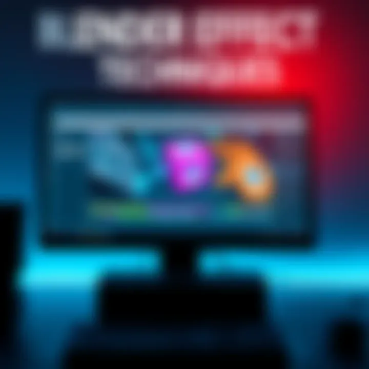 A computer screen showing Blender software with textures, shaders, and geometry nodes being used to create visual effects.