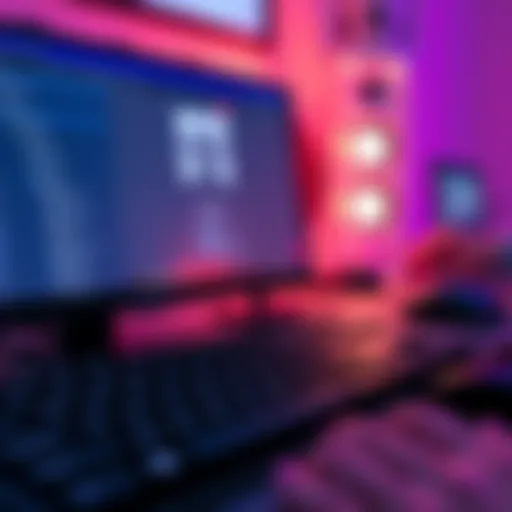 A computer keyboard showing Blender software interface without a numpad, highlighting the 'Emulate numpad' option, and a user working on 3D modeling.