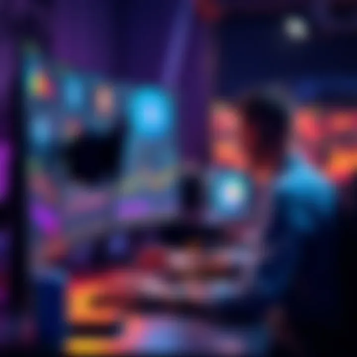 An animator working on loop animation techniques in Blender 5.2 with colorful graphics on the screen